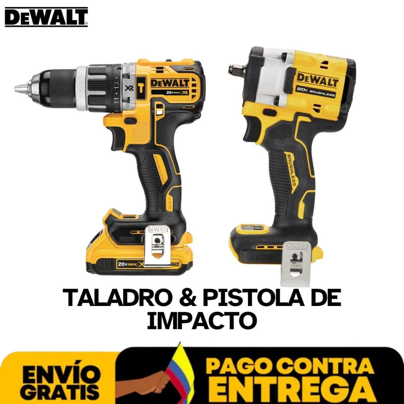 KIT DEWALT ORIGINAL | Taladro & Pistola De Impacto | 26 Accesorios De Regalo + 2 Baterias - Balck Friday 🔥